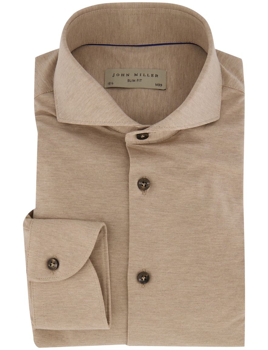 John Miller overhemd beige ml 7 uni