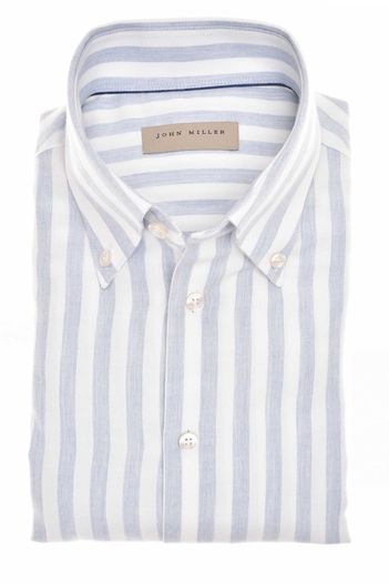 John Miller John Miller overhemd lichtblauw gestreept normale fit