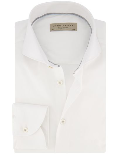 John Miller John Miller overhemd Tailored Fit mouwlengte wit effen