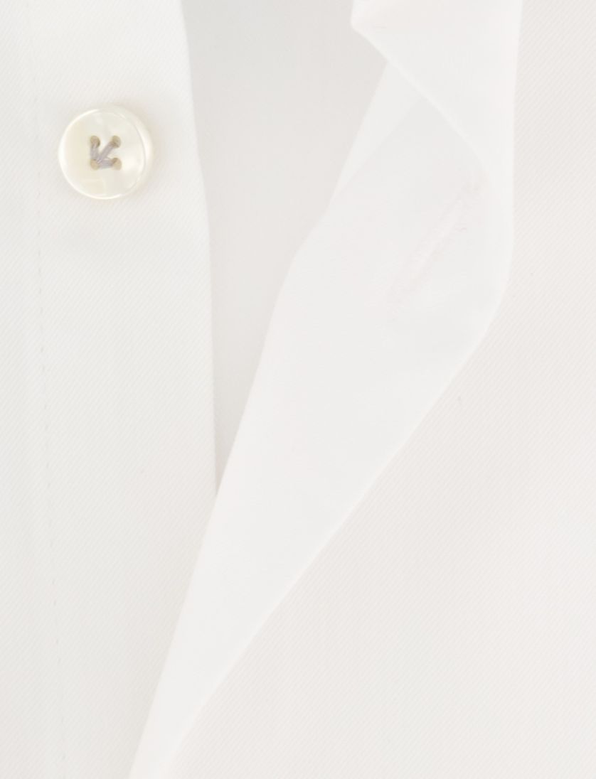 overhemd John Miller Tailored Fit mouwlengte 7 wit effen