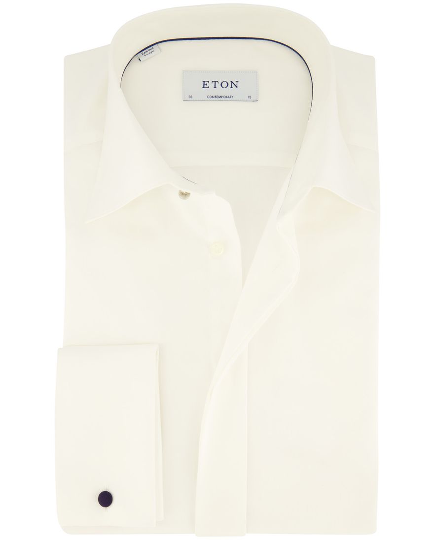 Eton Contemporary Fit smoking overhemd wit effen French Cuff