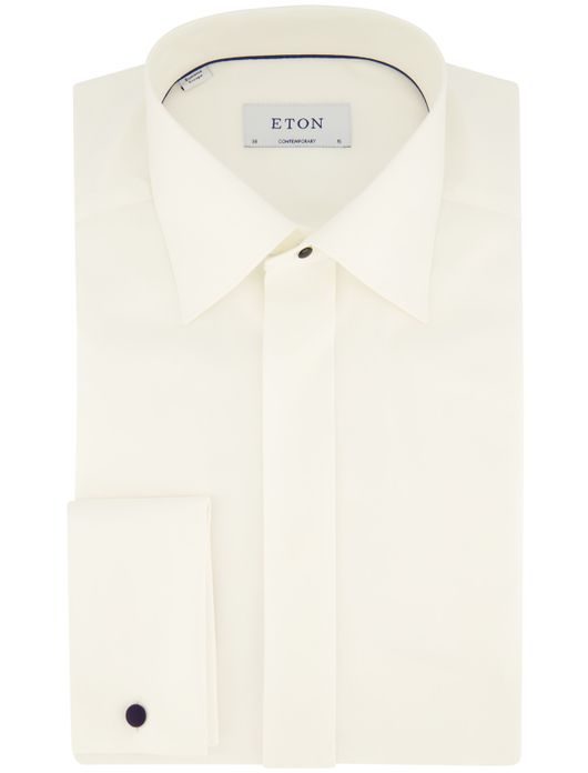 Eton Contemporary Fit smoking overhemd wit effen French Cuff