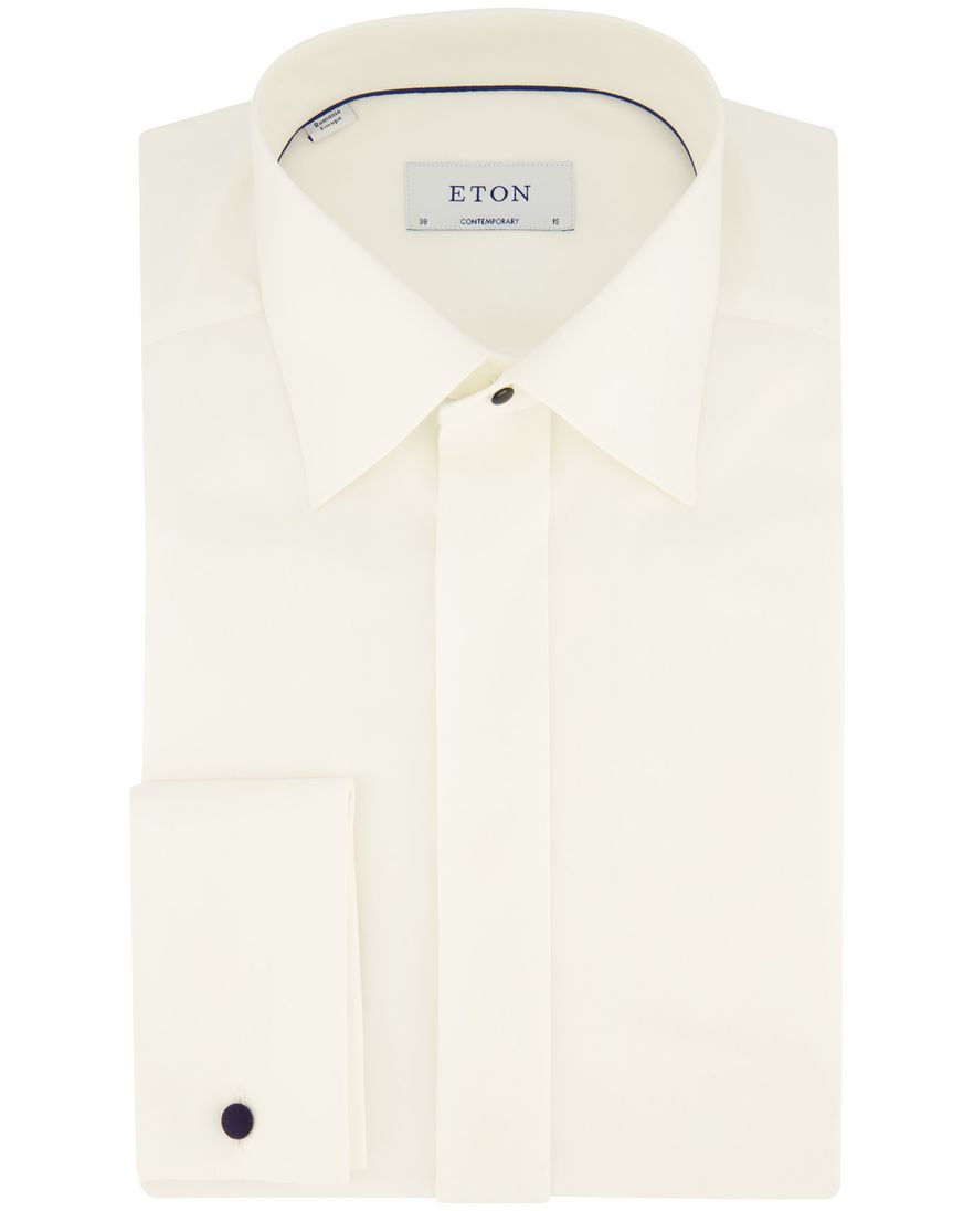 Eton Contemporary Fit smoking overhemd wit effen French Cuff