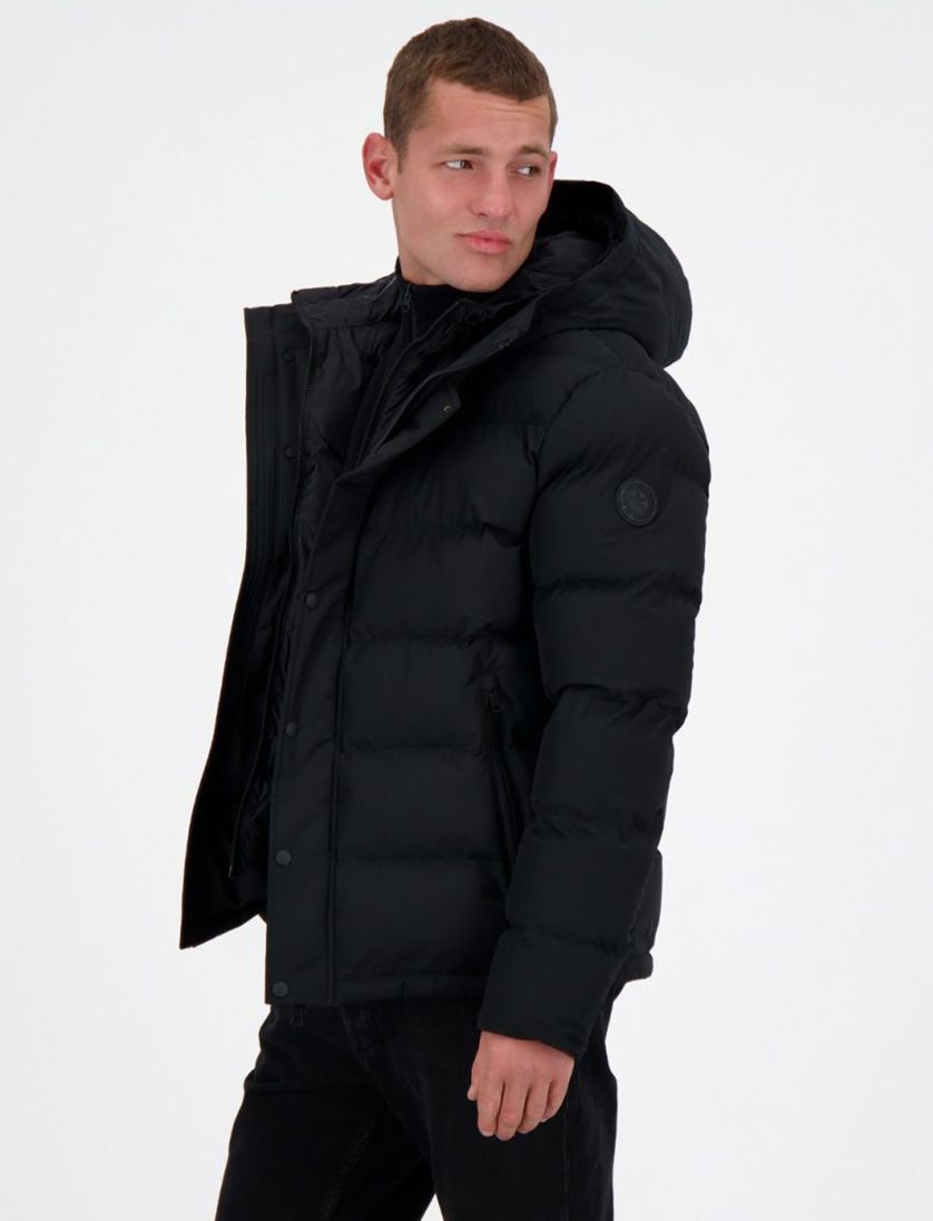 Airforce gewatteerd winterjas effen zwart normale fit