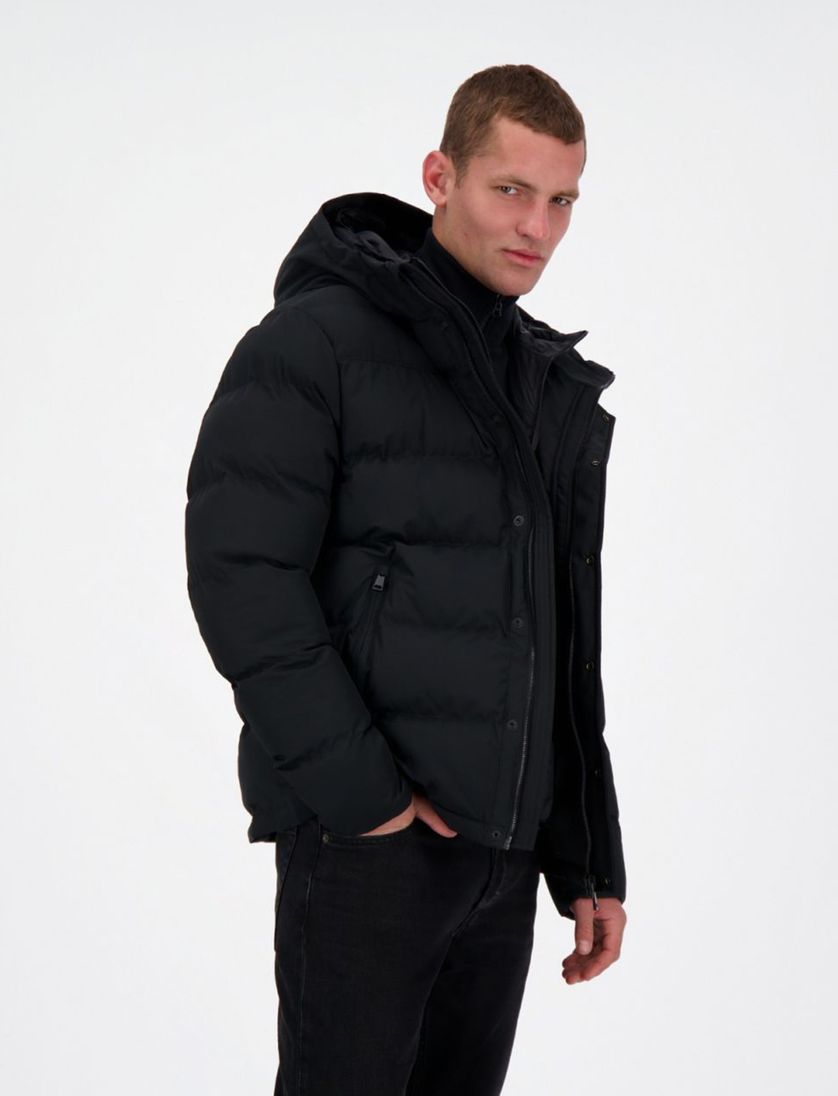 Airforce gewatteerd winterjas effen zwart normale fit