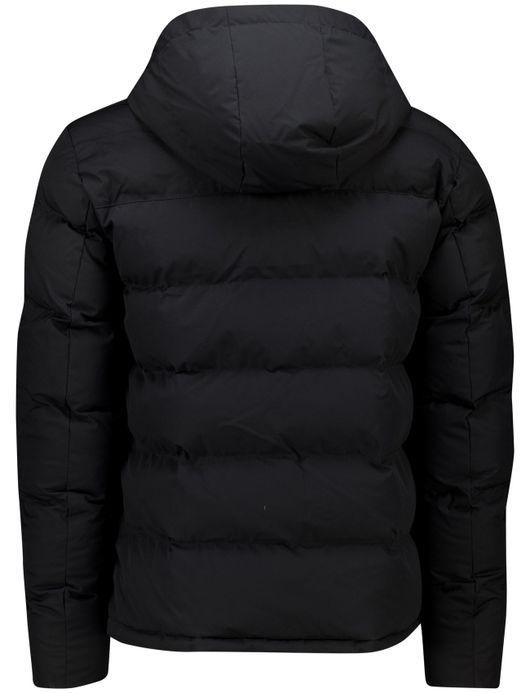 Airforce winterjas kort effen zwart gewatteerd puffer