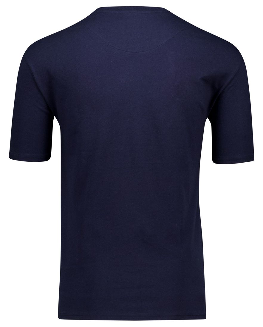 Schiesser Shortama donkerblauw wit Single Jersey