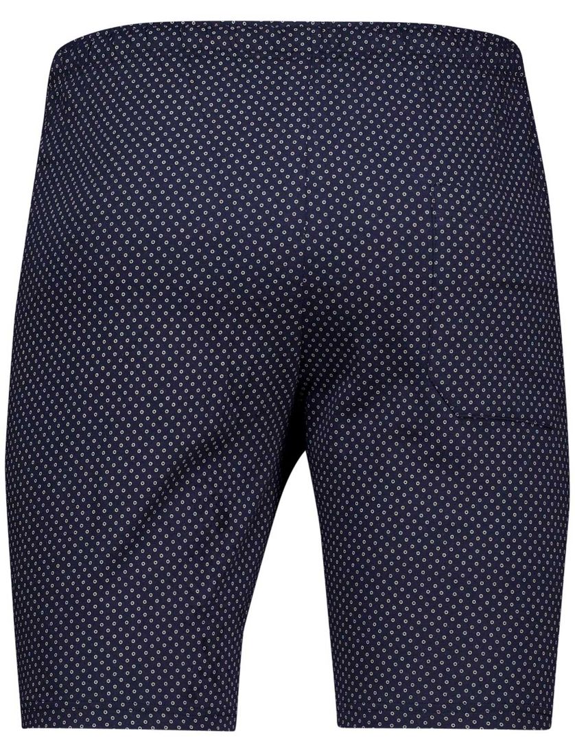 Schiesser Shortama donkerblauw wit Single Jersey normale fit