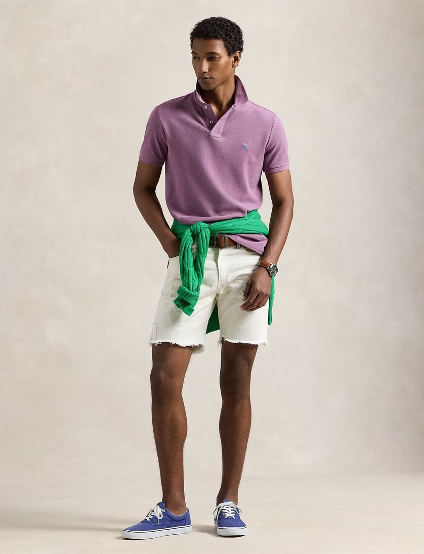 Polo Ralph Lauren polo roze slim fit katoen