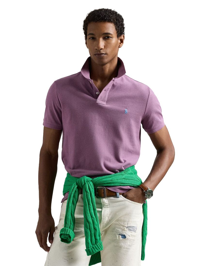 Polo Ralph Lauren polo roze slim fit katoen