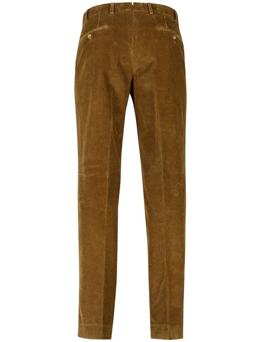 Hiltl pantalon bruin effen katoen normale fit