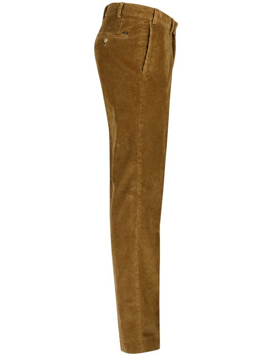 Hiltl pantalon bruin effen katoen normale fit