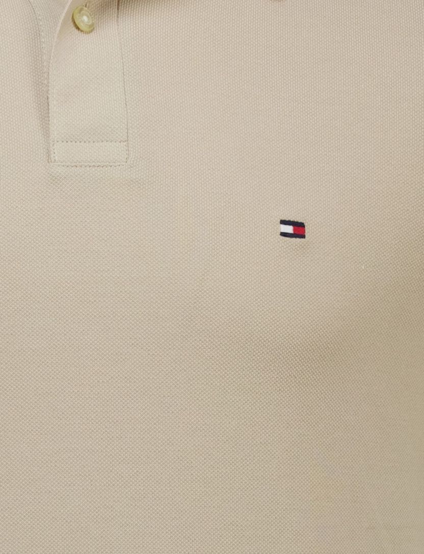 katoenen Tommy Hilfiger polo beige effen normale fit
