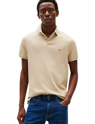 Tommy Hilfiger Tommy Hilfiger polo beige effen normale fit katoen