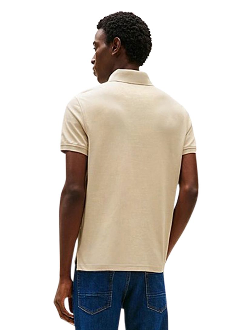 katoenen Tommy Hilfiger polo beige effen normale fit