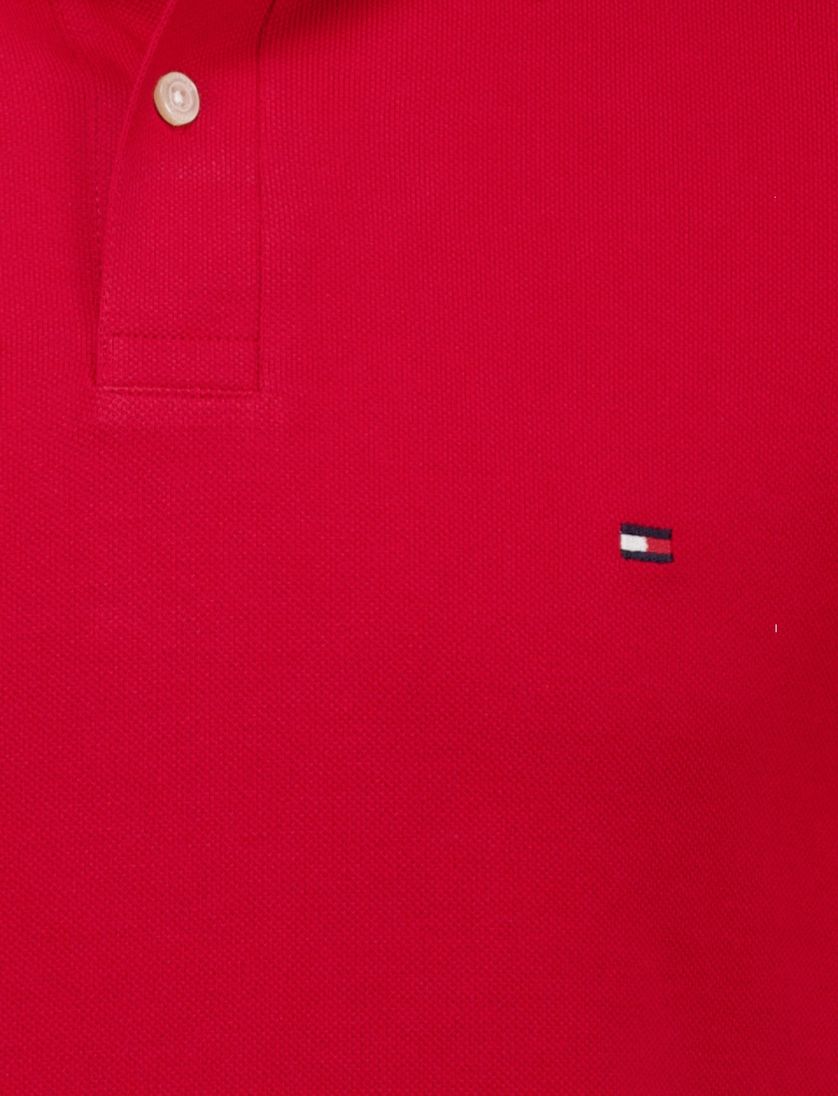 katoenen Tommy Hilfiger polo rood effen normale fit 2 knoops