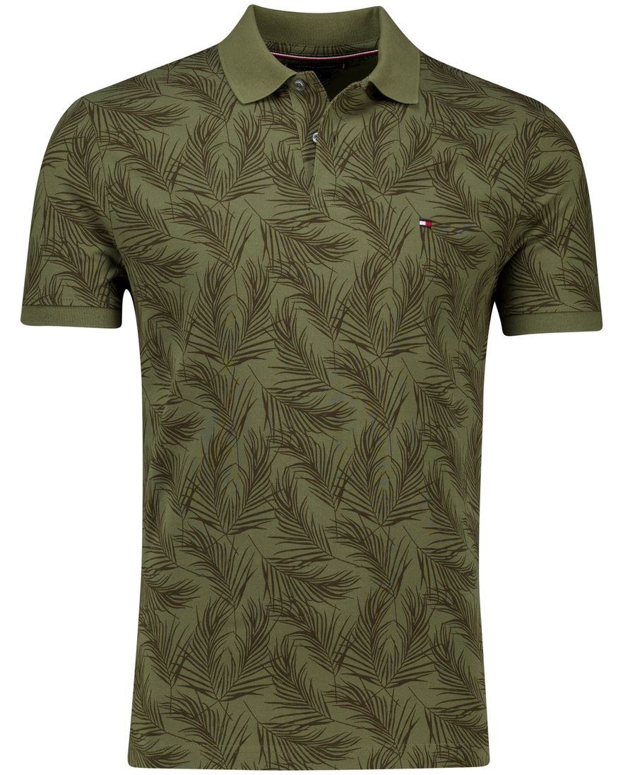 Tommy Hilfiger polo groen geprint katoen normale fit