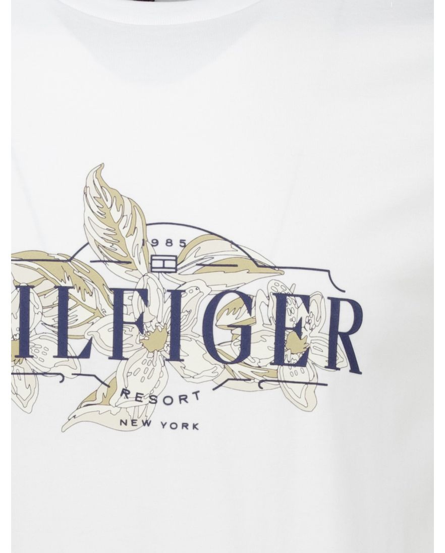 Tommy Hilfiger T-shirt wit opdruk normale fit katoen