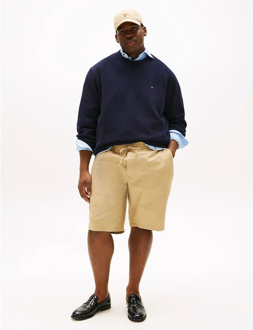 Tommy Hilfiger bermuda big & tall effen beige katoen