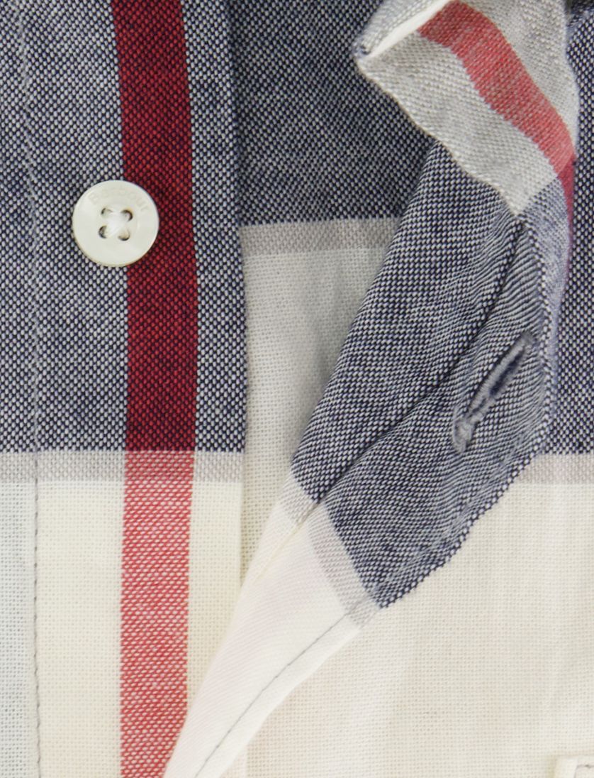 Barbour overhemd korte mouw blauw tailored fit