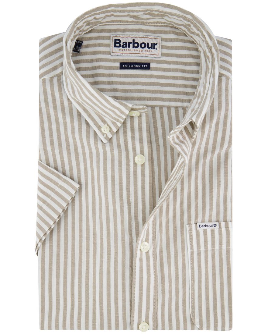 Barbour overhemd beige gestreept 100% katoen