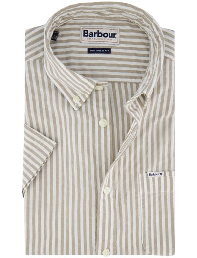 Barbour Barbour overhemd beige gestreept tailored fit