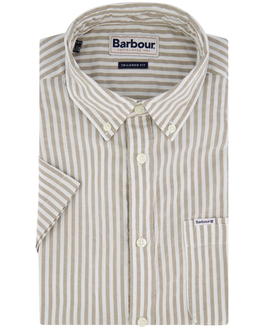 Barbour overhemd beige gestreept 100% katoen