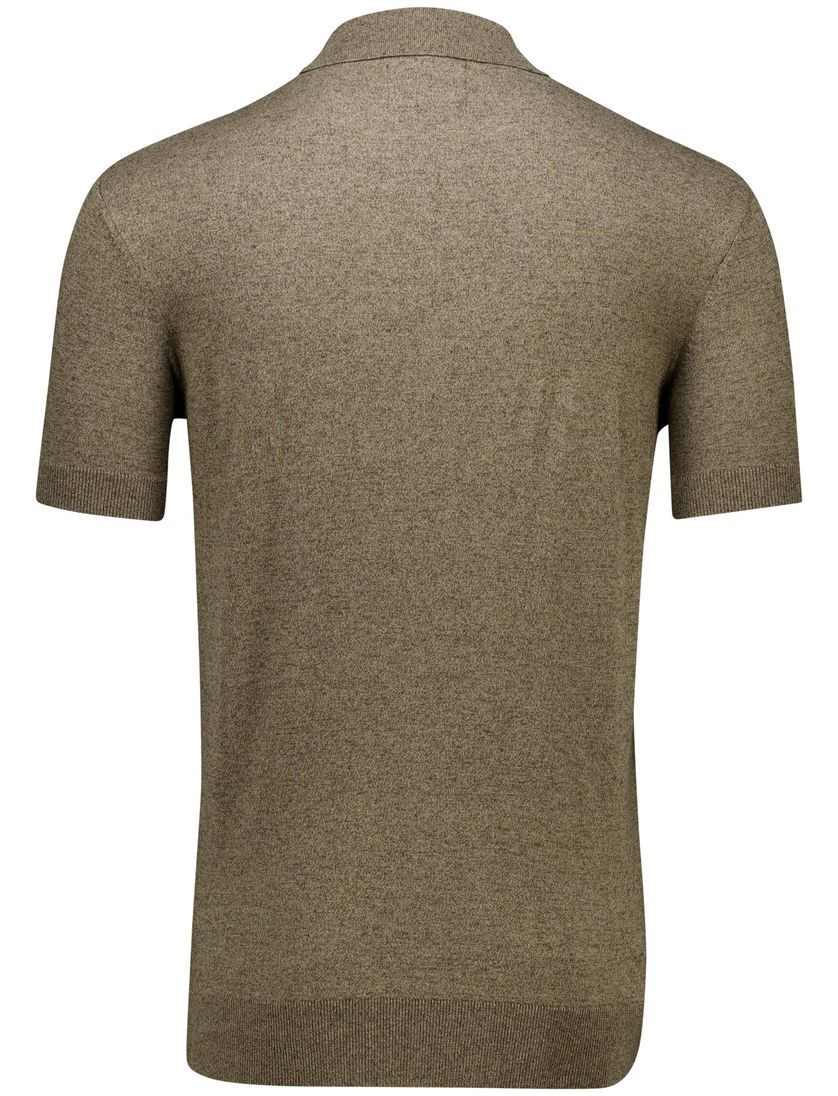 Barbour polo khaki effen normale fit katoen korte mouw