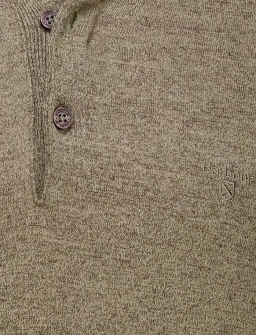 Barbour polo khaki effen normale fit katoen korte mouw