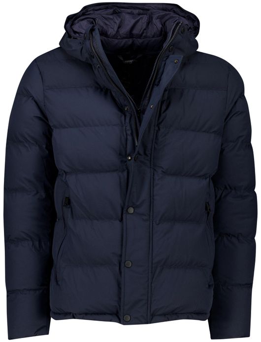 Airforce winterjas puffer effen donkerblauw normale fit