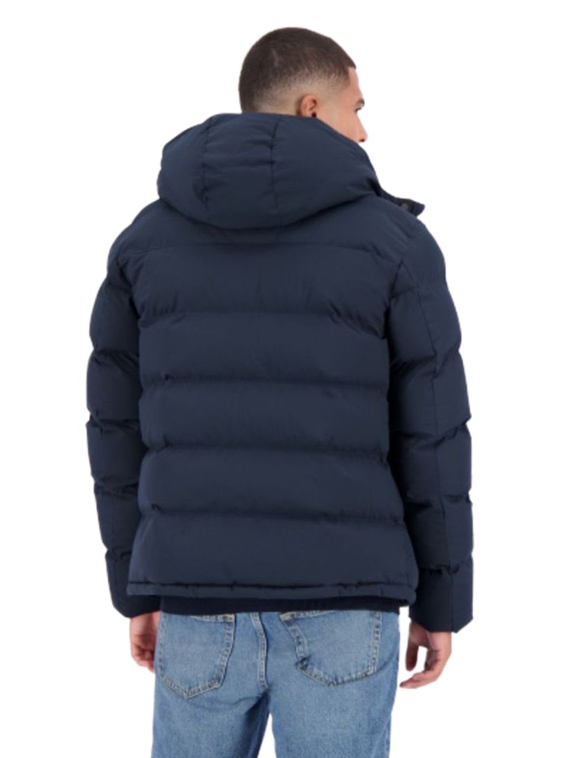 winterjas Airforce gewatteerd effen donkerblauw normale fit
