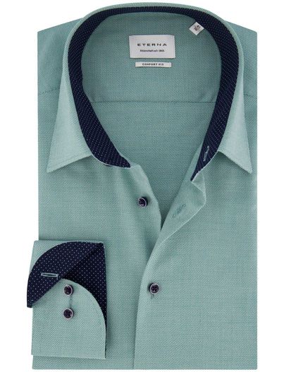 Eterna Eterna Modern Fit overhemd strijkvrij groen