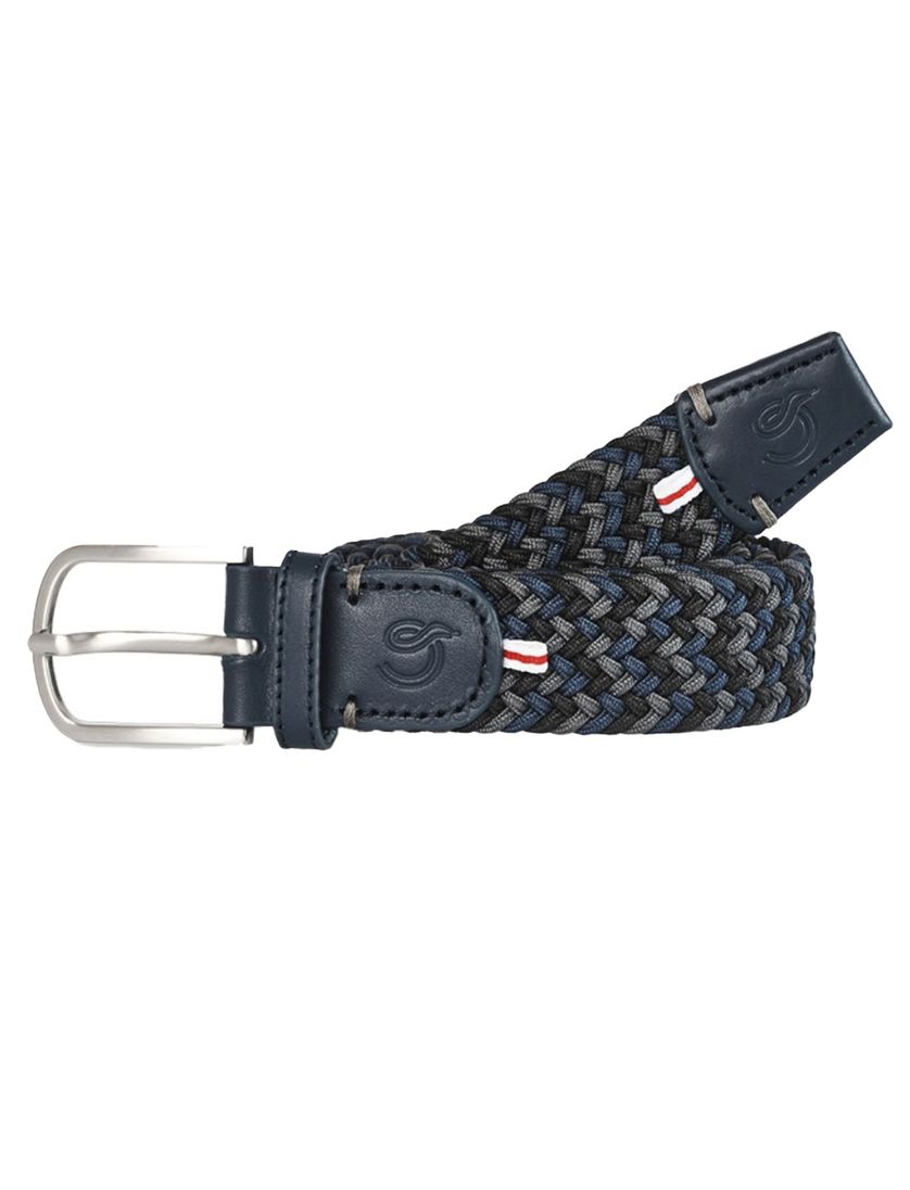 La Boucle riem Zurich donkerblauw zwart effen stretch