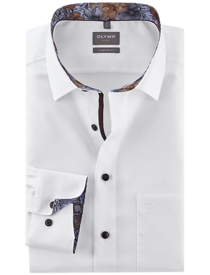 business overhemd Olymp Luxor Comfort Fit wit strijkvriij