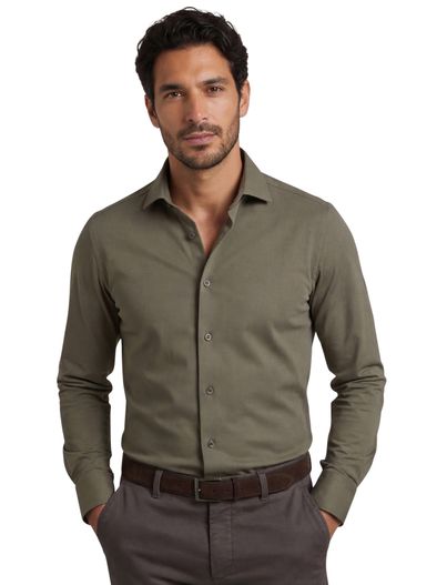 Olymp Olymp overhemd donkergroen Luxor Modern Fit effen