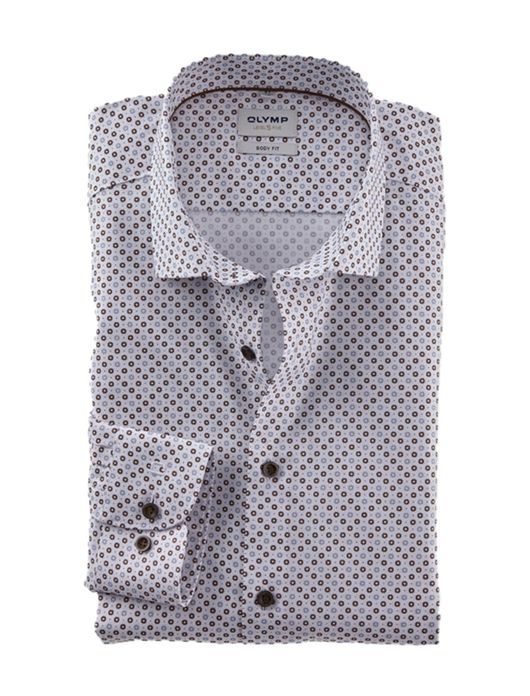 overhemd mouwlengte 7 wit Olymp Level Five body fit