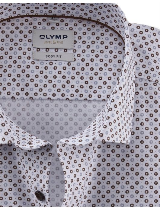 overhemd mouwlengte 7 wit Olymp Level Five body fit