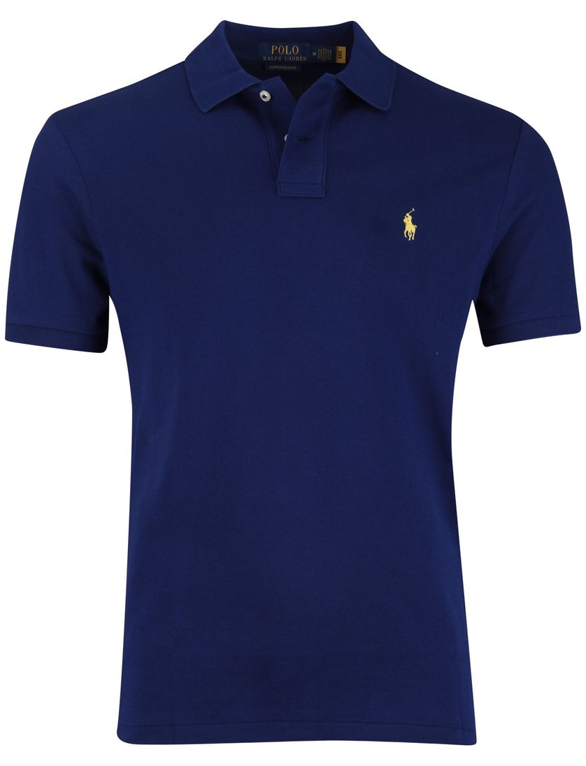 Polo Ralph Lauren effen blauwe polo normale fit