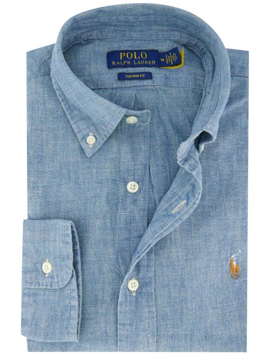 casual overhemd blauw Polo Ralph Lauren Custom Fit
