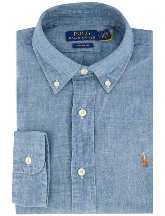 casual overhemd blauw Polo Ralph Lauren Custom Fit