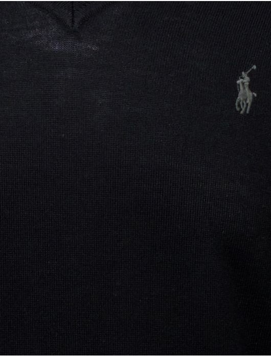 Polo Ralph Lauren trui zwart Slim Fit V-hals gebreid