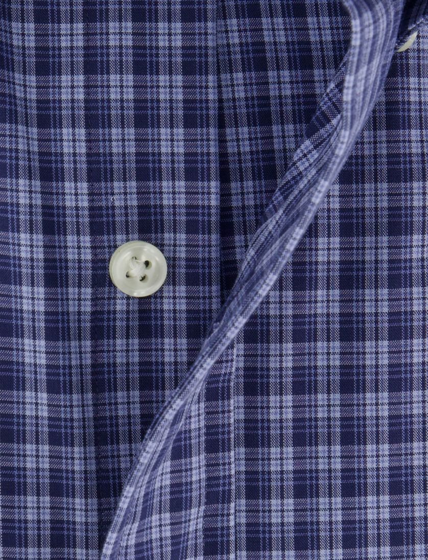 Polo Ralph Lauren overhemd blauw geruit witte knoop