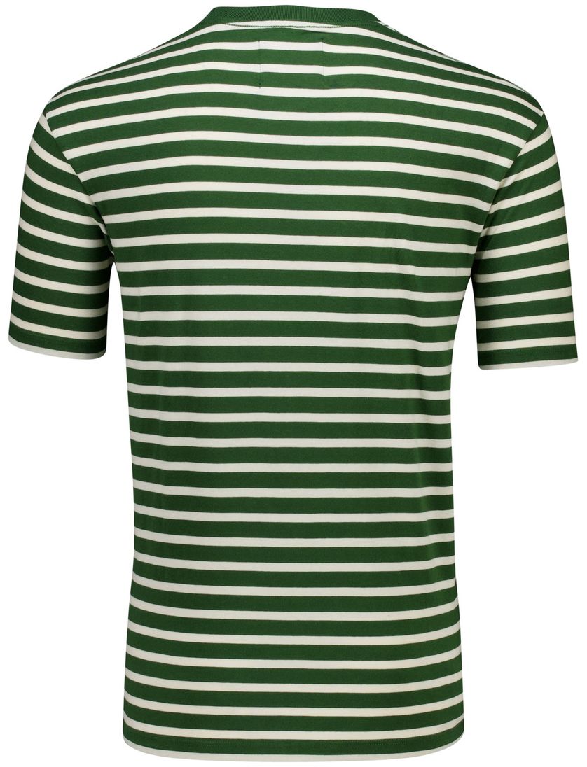 Superdry T-shirt groen wit gestreept katoen