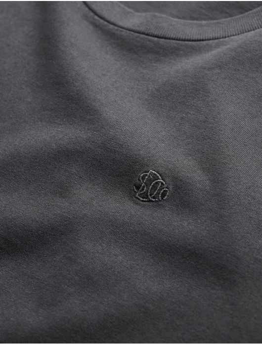 Superdry T-shirt grijs effen ronde hals