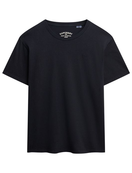 Superdry T-shirt donkerblauw effen ronde hals