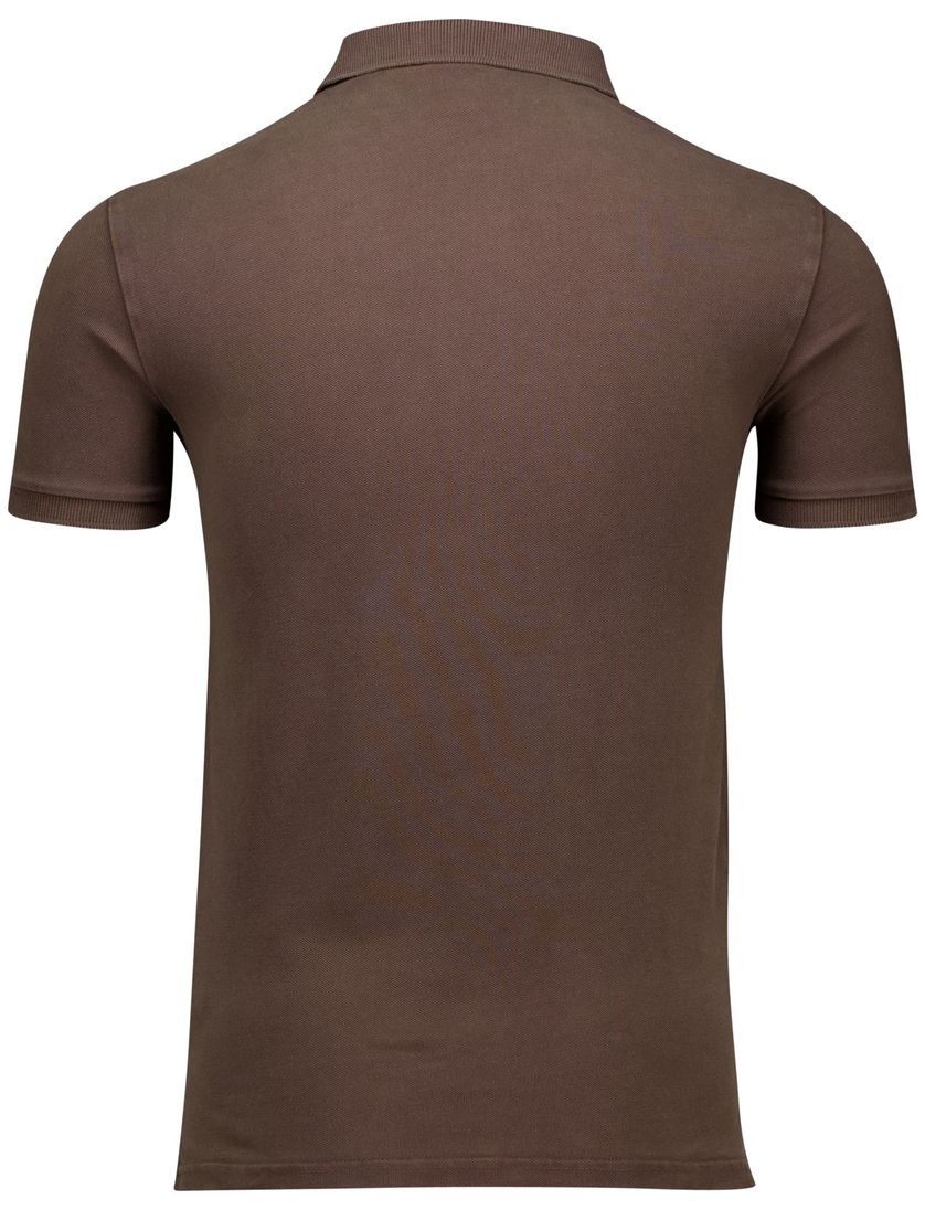 Superdry polo bruin pique korte mouw