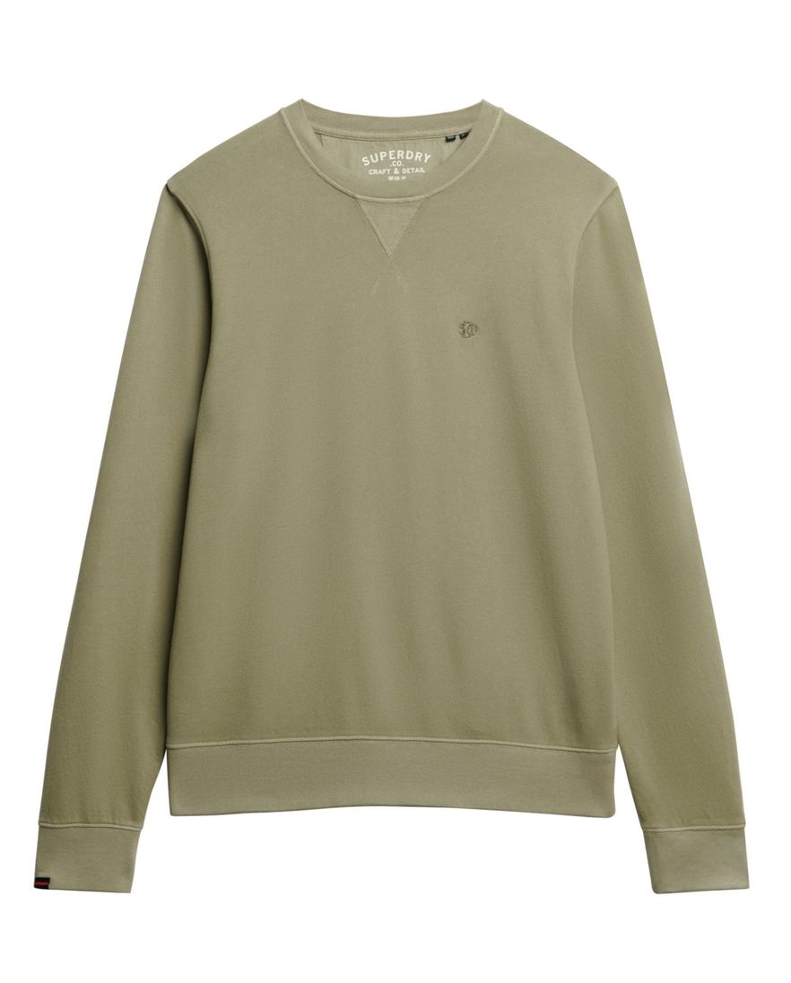 Superdry sweater olijfgroen ronde hals