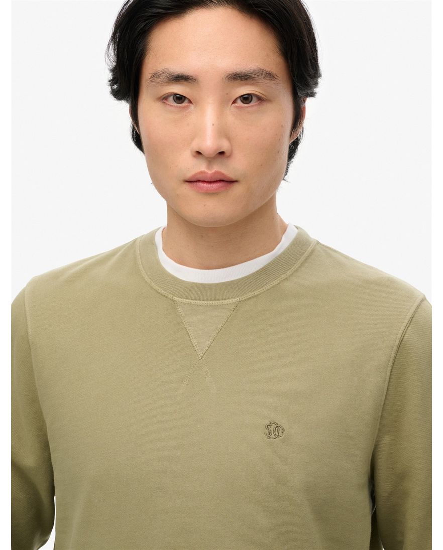 Superdry sweater olijfgroen ronde hals