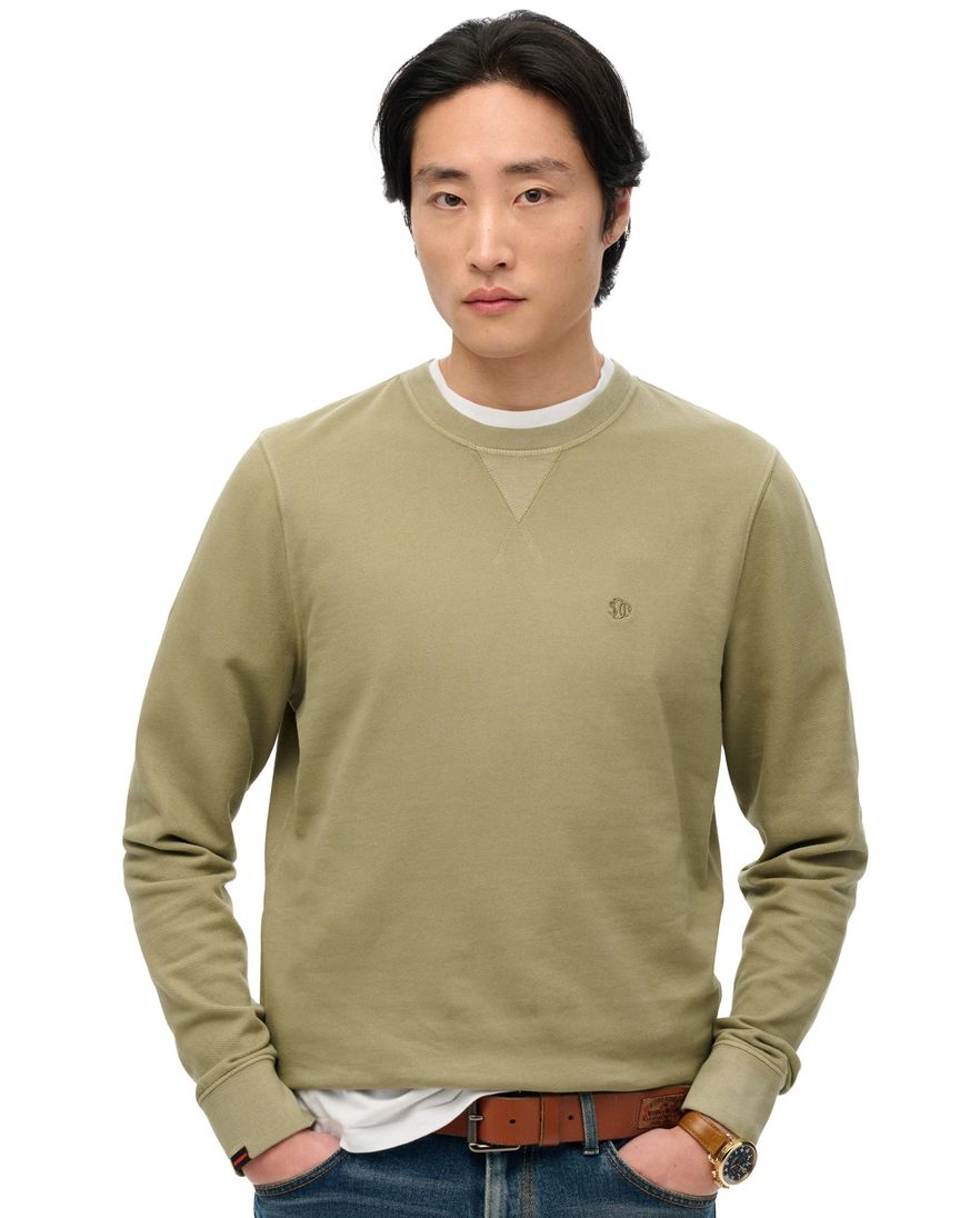 Superdry sweater olijfgroen ronde hals