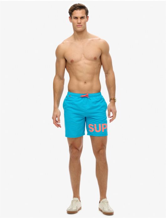 Superdry zwemshort helderblauw effen